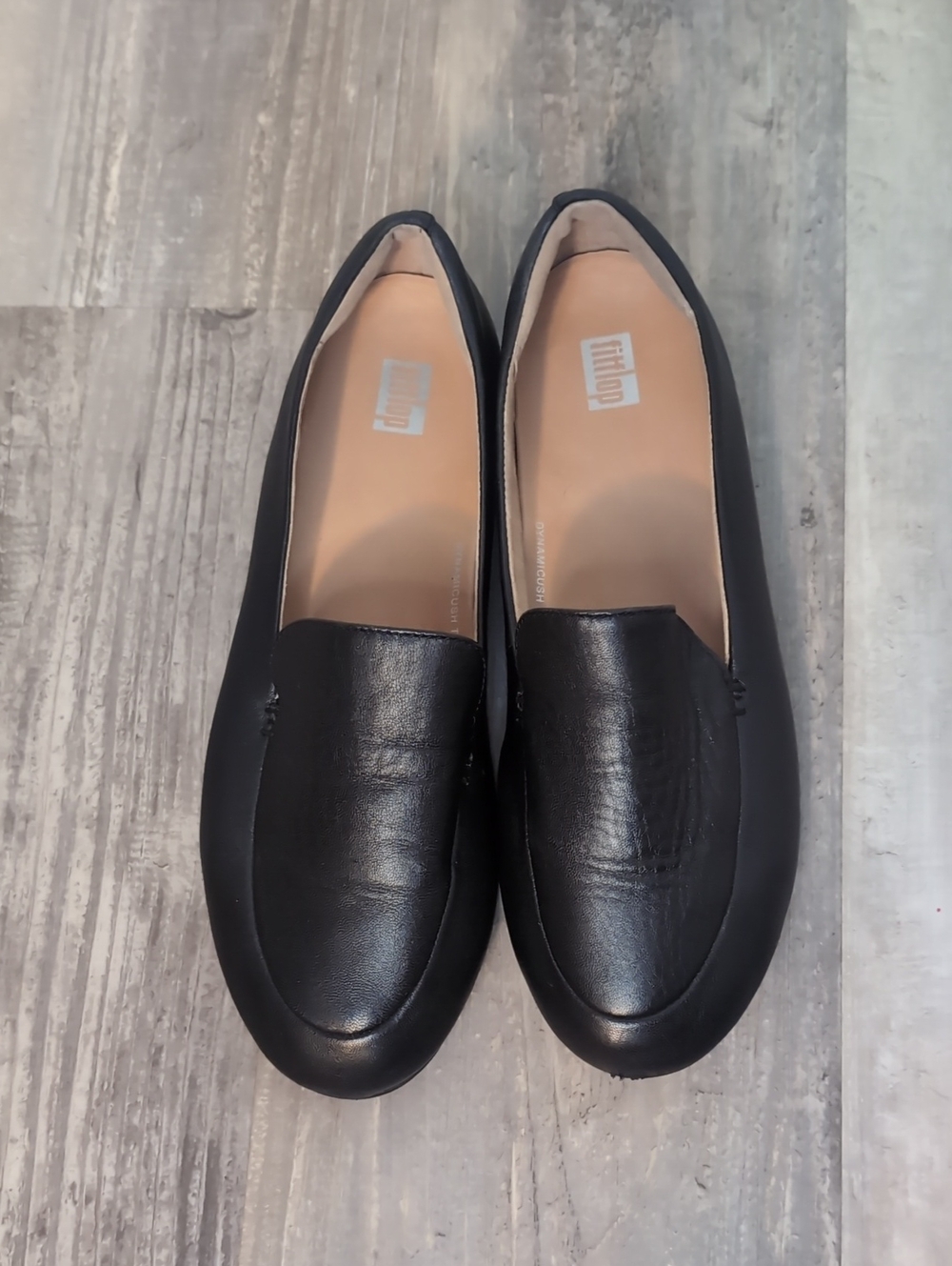 Fitflop Black Leather Women's Slip-On Loafers